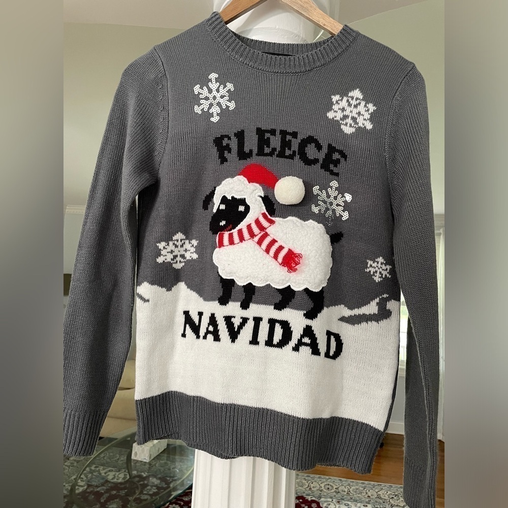 For Ever 21 girls gray knit Christmas sweater size small
